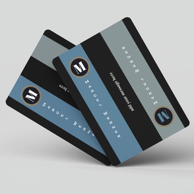 Baralho Nome e inicial com listras, monogramas modernos (cool and modern design)