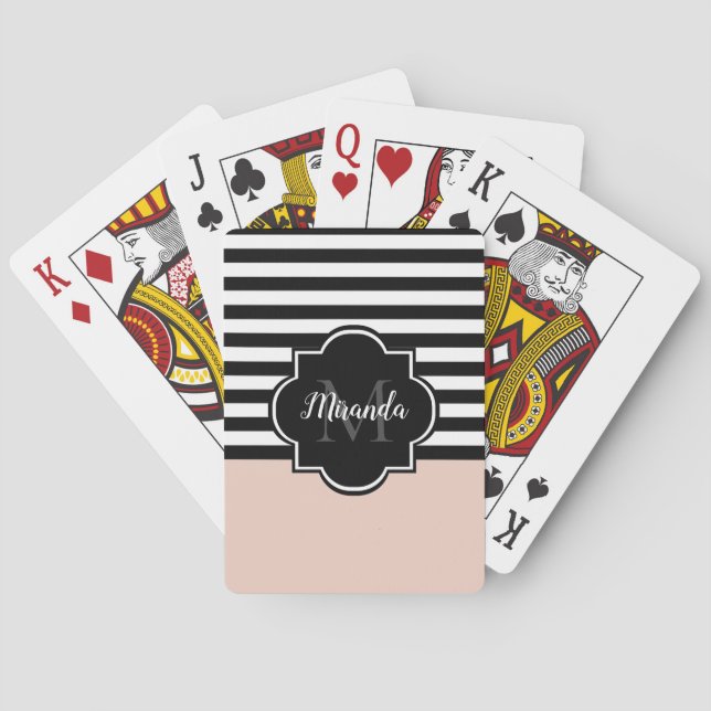 Baralho Nome e Monograma das faixas (preto e rosa) (Verso)