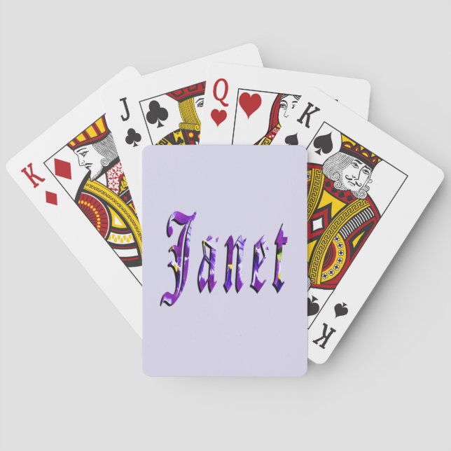 Baralho Nome Janet Floral Roxo,  (Verso)