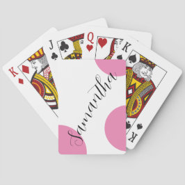 Baralho Nome Moderno do Canto Bolinhas Rosa Grandes