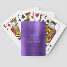 Nome Monograma Metálico Roxo Elegante