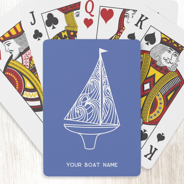 Baralho Nome Náutico da Embarcação de Navegação (Boat name sailing boat personalized playing cards)