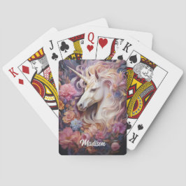 Baralho Nome Personalizado Belo Unicórnio