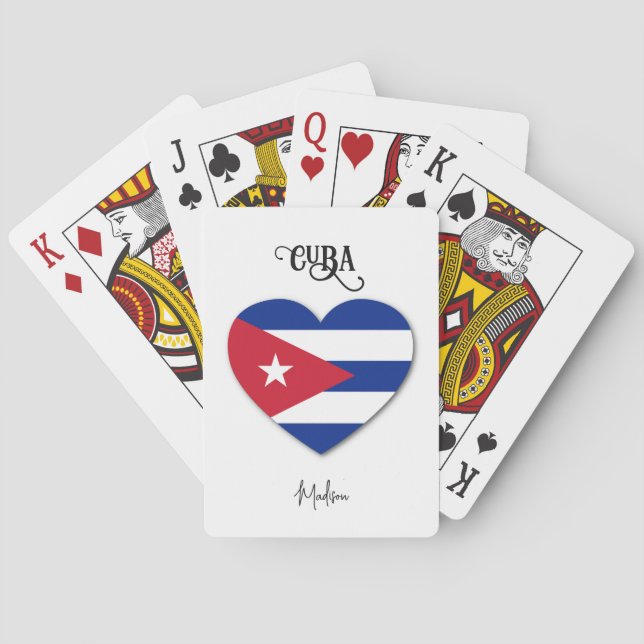 Baralho Nome personalizado Cuba Love (Verso)