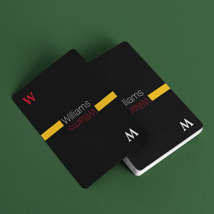 Baralho Nome personalizado da família - na moda e preto pe