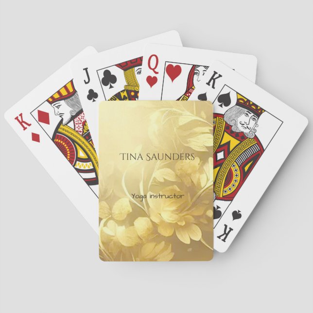 Baralho Nome personalizado das flores de ouro ioga (Verso)