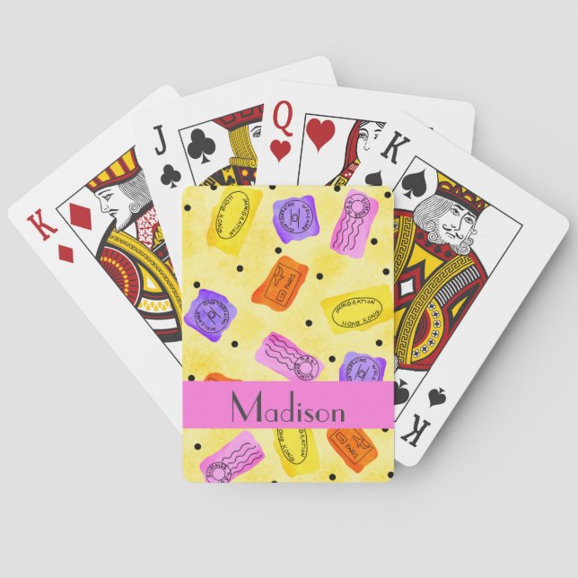 Baralho Nome Personalizado de Carimbos do Passaporte Amare (Verso)