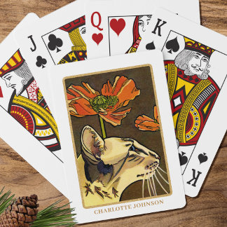 Baralho Nome Personalizado de Cat Oriental da Papoila Lara