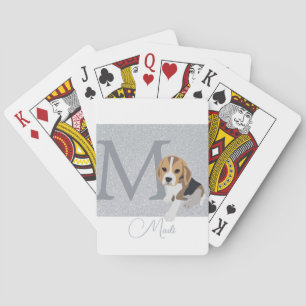 Baralho Nome Personalizado do Cachorro do Silver Glitter B
