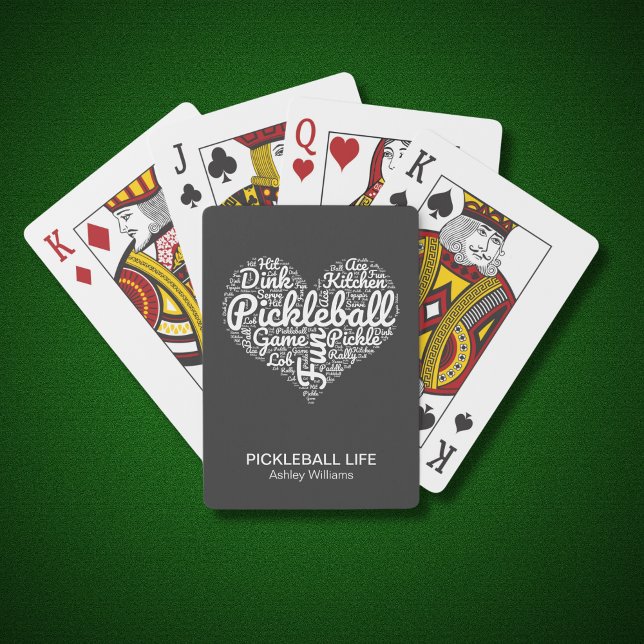 Baralho Nome Personalizado do Jogador de Pickleball - Desi (Add text and name to personalize.  See collection for other gifts with this design)