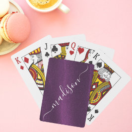 Baralho Nome Personalizado do Shimmer Glitter Roxo