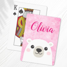 Nome personalizado do urso polar, cor-de-rosa