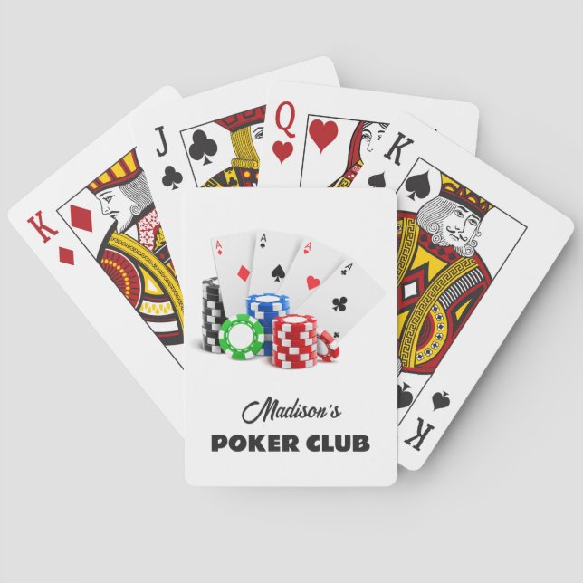 Baralho Nome Personalizado e Poker de Texto / Casino (Verso)
