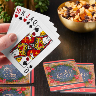 Baralho Nome Personalizado Floral Moderno de Trendy Modern