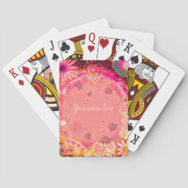 Baralho Nome Personalizado Floral Rosa Inspirivência