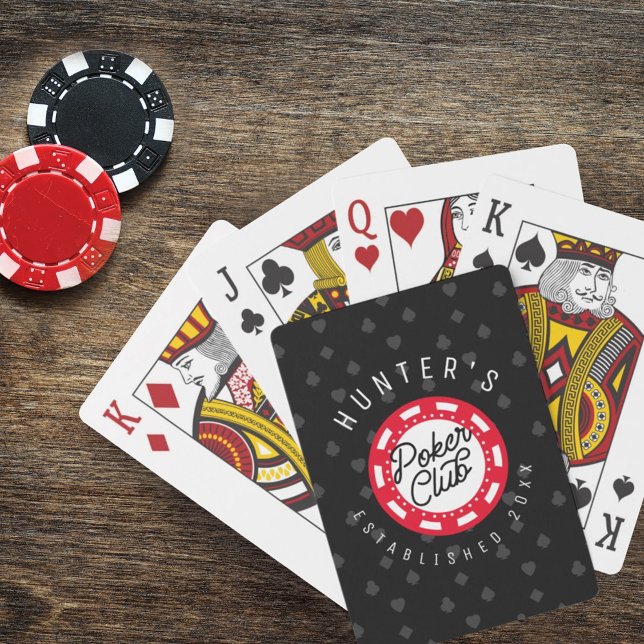 Baralho Nome Personalizado Jogo do Poker Club Noite Preta  (Criador carregado)
