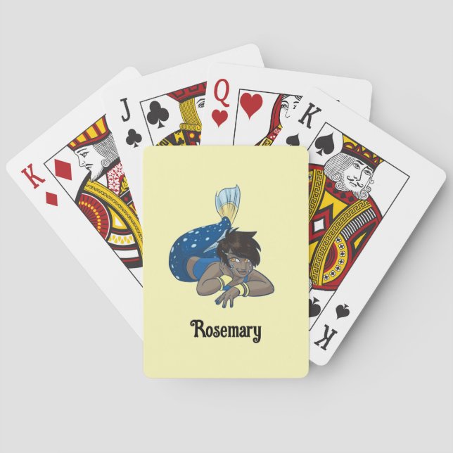 Baralho Nome personalizado Lady Mermaid (Verso)