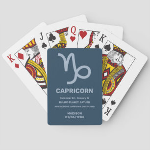 Baralho Nome Personalizado / Texto - Símbolo Zodiac Capric