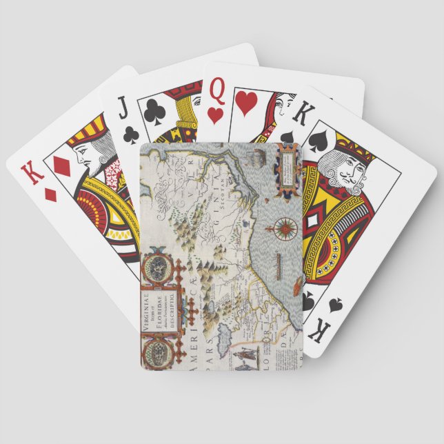 Baralho North Carolina, intitulado 'artigo de Virginiae e (Verso)