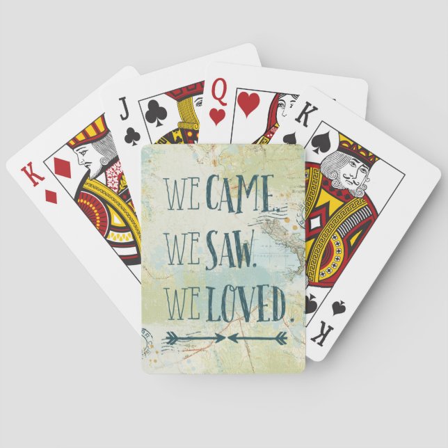 Baralho Nós viemos, nós vimos, nós amamos citações e mapa (Verso)