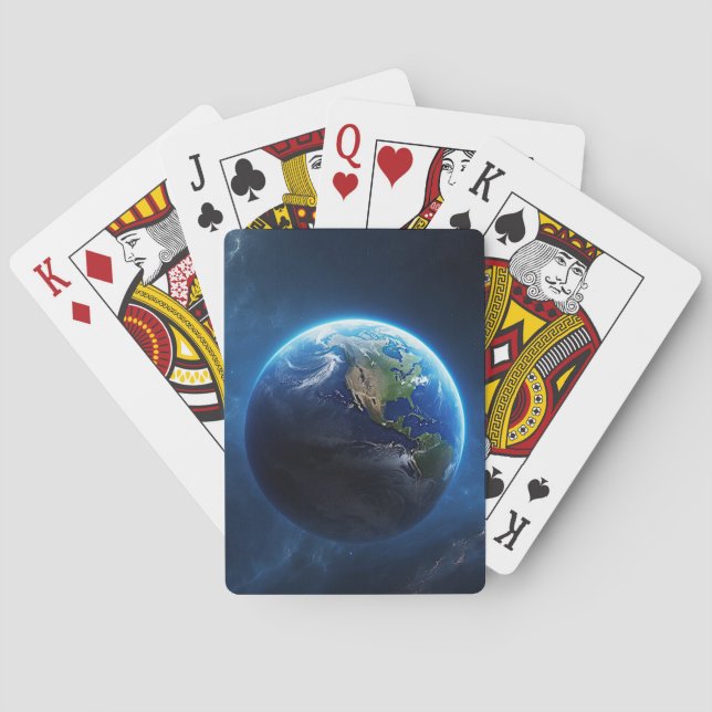 Baralho Nossa casa de apphire no espaço (Verso)