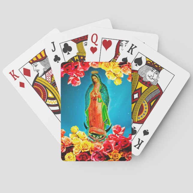 Baralho Nossa Senhora de Guadalupe Jogando cartas (Verso)