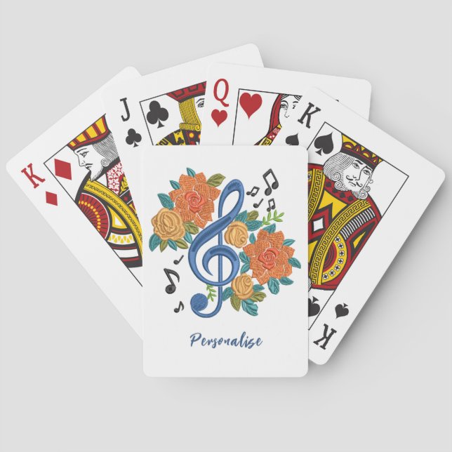 Baralho Notas Musicais das Flores Laranja (Verso)