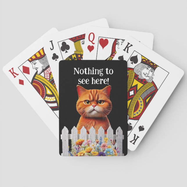 Baralho Nothing to see here .. cat humor (Verso)