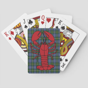 Baralho Nova Escócia Tartan Lobster jogando cartas