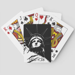 Baralho Nova York Jogando Estátua de Cartões de Souvenir