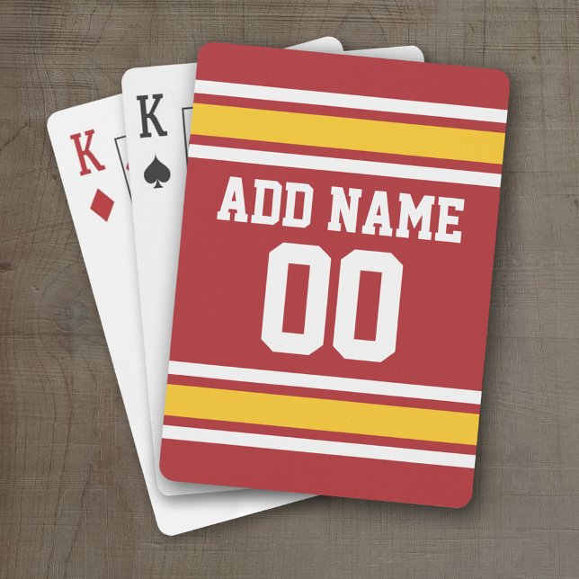 Baralho Número de Nome Personalizado de Futebol de Jersey  (Personalized Playing Cards - Sports Jersey Design)