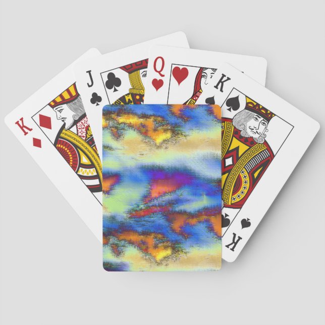 Baralho Nuvens vestidas em laranja, textura gotejada ou of (Verso)