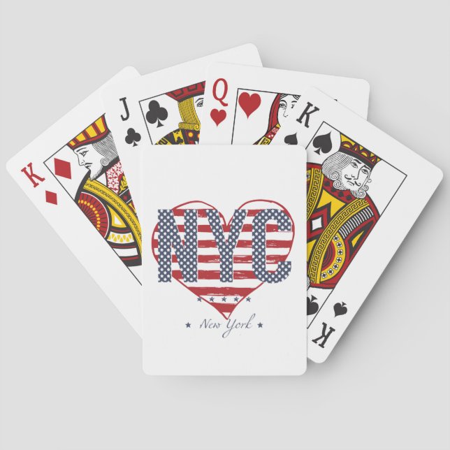 Baralho NYC American Flag Heart (Verso)