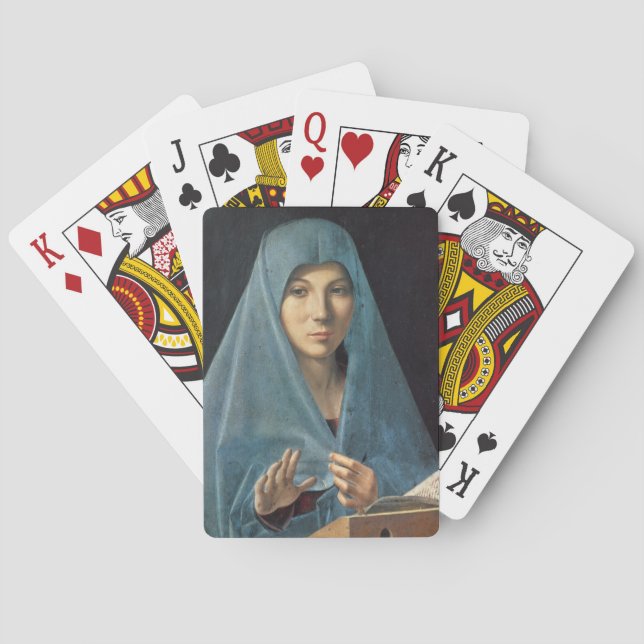 Baralho O aviso, 1474-75 (óleo no painel) (Verso)