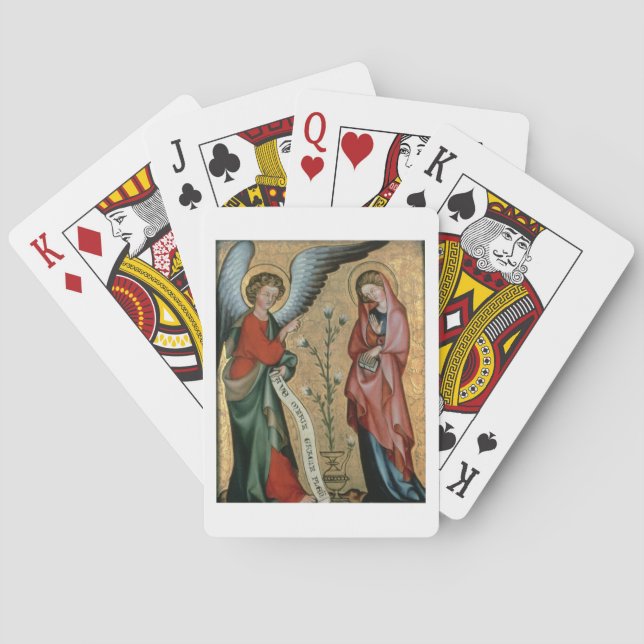 Baralho O aviso, c.1330 (óleo no painel) (Verso)