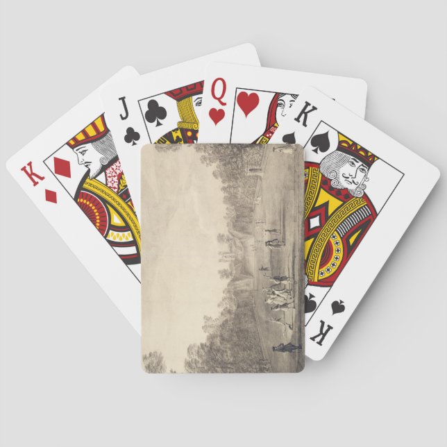 Baralho O Bowling Green em Claremont, 1738 (gravura) (Verso)