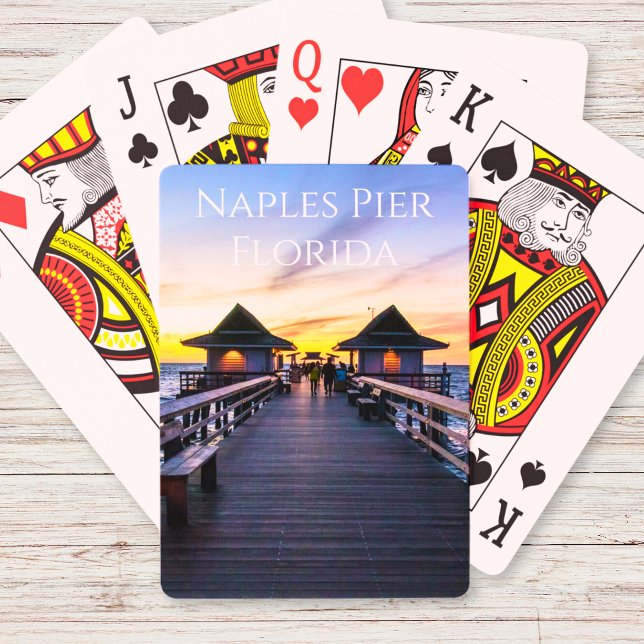 Baralho O Cais De Nápoles No Mar Da Flórida Jogando Sunset (The Naples Pier In Florida Ocean Sunset Playing Cards
)