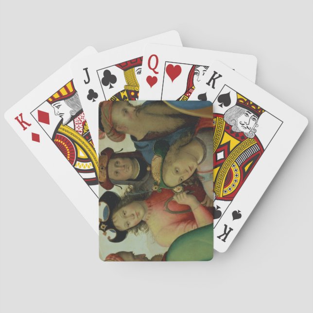 Baralho O Casamento da Virgem, detalhe dos pretendentes, (Verso)