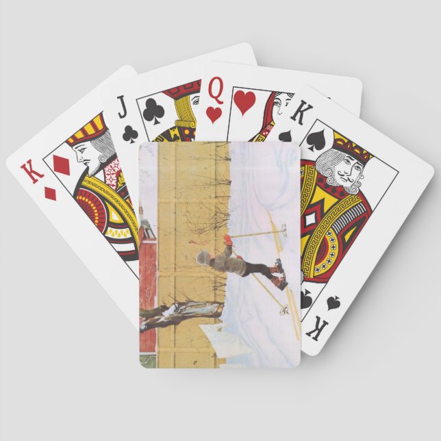 Baralho O Esquiador (Jovens Com Picos) (Cena De Inverno) (Verso)