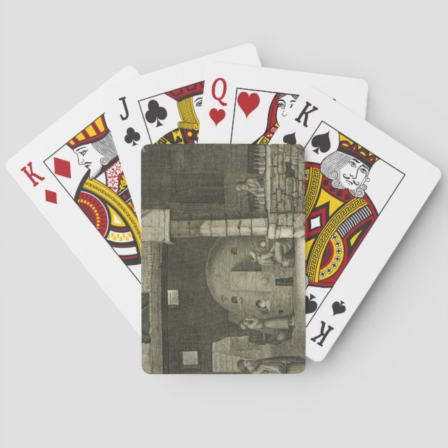 Baralho O fabricante da garrafa de vidro, das artes do (Verso)