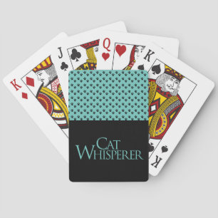 Baralho O Gato Whisperer preto e divertimento teal dizendo