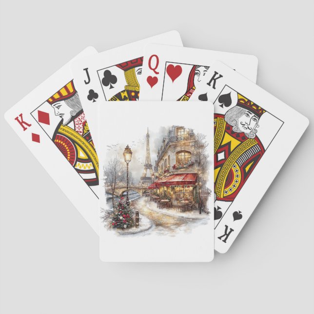 Baralho O Natal Em Paris Jogando Cartões (Verso)