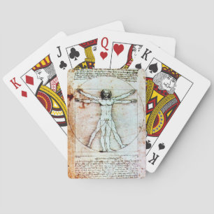 Baralho O pergaminho da antiguidade do HOMEM de VITRUVIAN