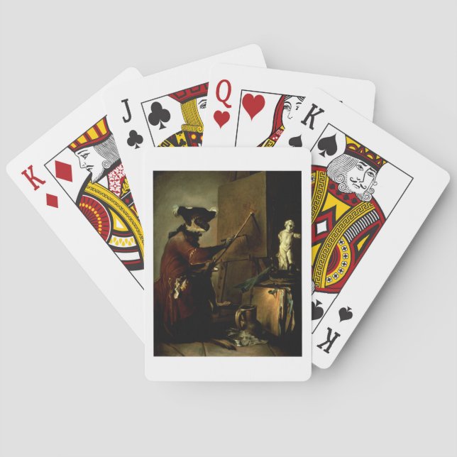 Baralho O pintor do macaco, 1740 (óleo em canvas) (Verso)