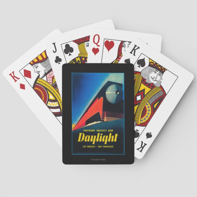 Baralho O poster do promocional do trem da luz do dia (Verso)