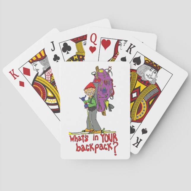 Baralho o que há na sua mochila jogando cartas (Verso)