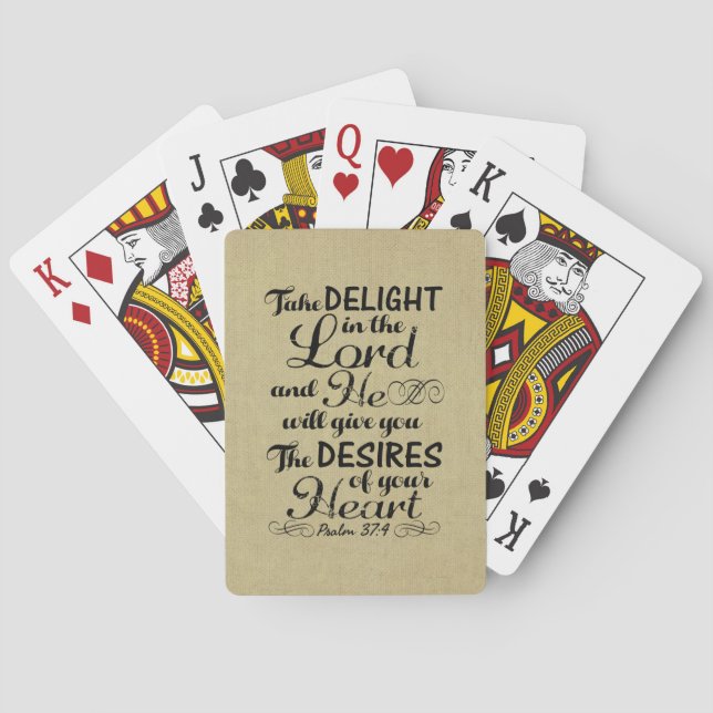 Baralho O Senhor Salm 37 4 Bíblia Verse (Verso)