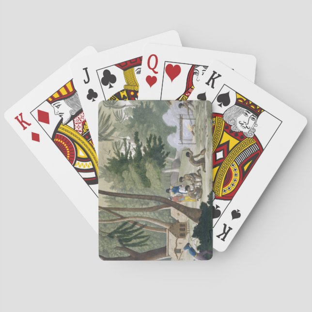 Baralho O tribo de Papu na ilha de Rawak, chapeia 20 'do (Verso)