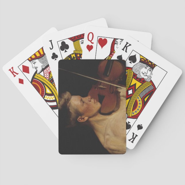 Baralho O violinista (músico masculino) (por Pekka Halonen (Verso)