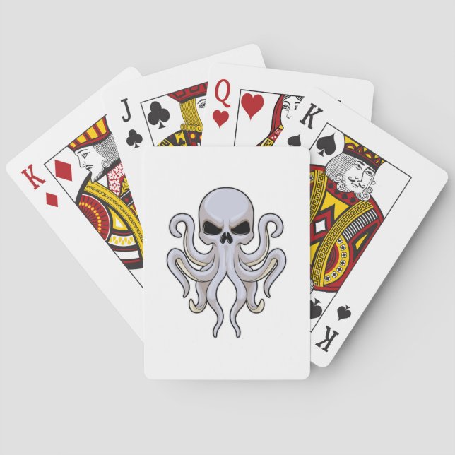 Baralho Octopus com 8 Braços e Crânio (Verso)